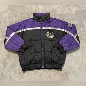 Vintage 90s Pro Player Baltimore Ravens Puffer Coat Mens XL Reversible Jacket